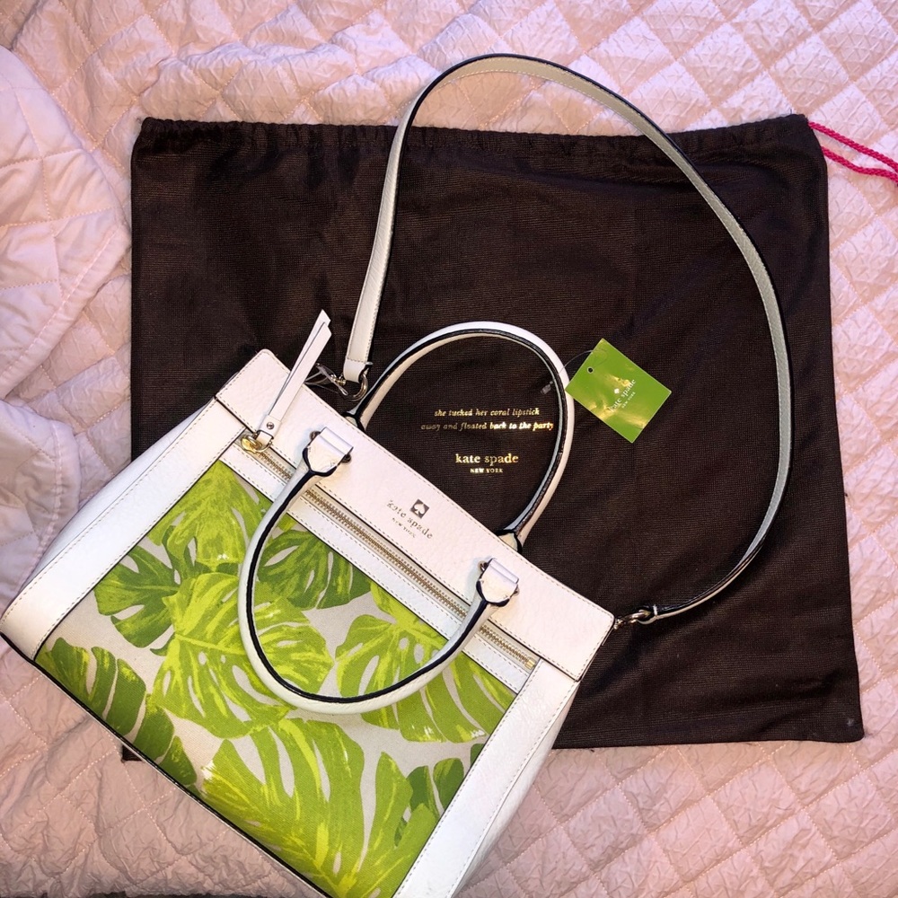 Kate Spade Palm Leaves Tropical Print Purse
